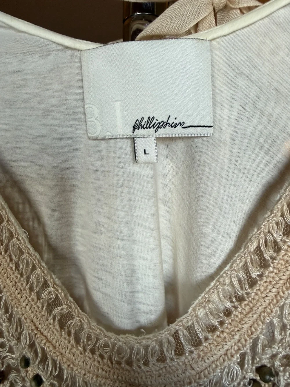 3.1 Phillip Lim Ivory Embellished Crochet Tank Top – Size Large - Picture 4 of 6